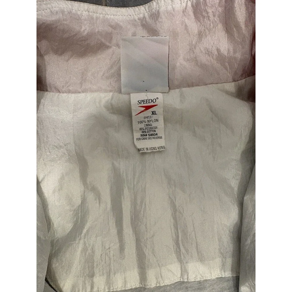 NYAC New York Athletic Club Swim Team Speedo Red White Zip Windbreaker XL